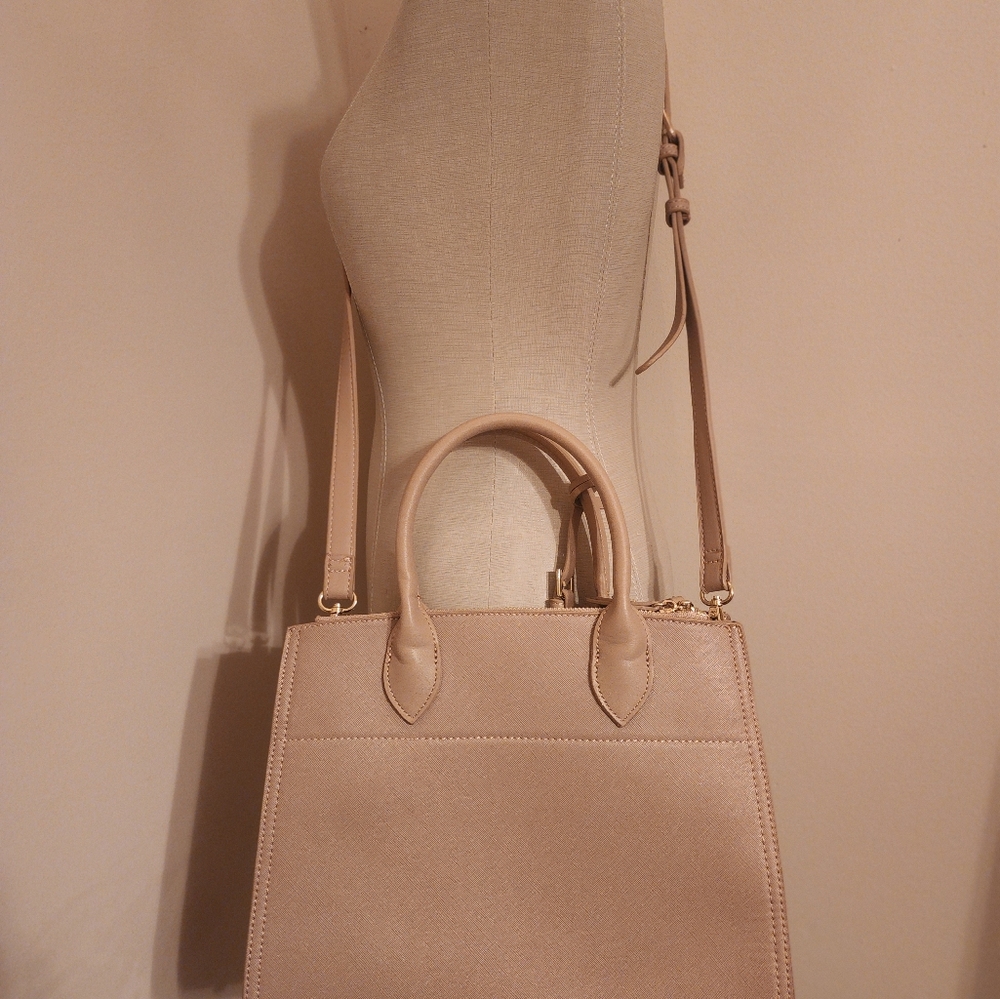 Urban Expressions Tan Cooper Satchel Handbag With Add'l Shoulder Strap. NWOT. - Picture 5 of 6